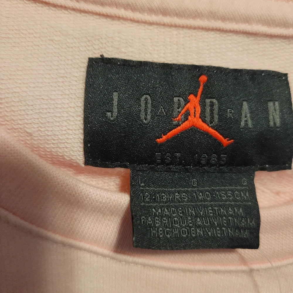 NWOT Air‎ Jordan Jumpman GIrls Shirt Dress Large Pink Crewneck Pullover.